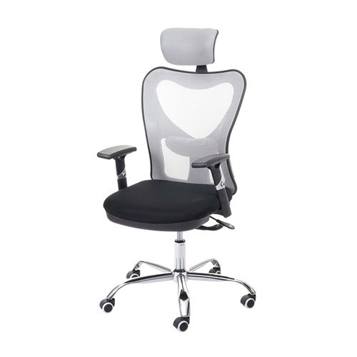 Chaise de bureau MENDLER HWC-F13 charge max. 150kg tissu noir gris