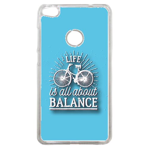 Coque Life Il All About Balance Fond Bleu Compatible P8 2017 Transparent