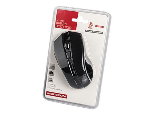 ModeCom MC-WRM1 - Muis - optisch - 5 knoppen - draadloos - 2.4 GHz - USB draadloze ontvanger - zwart