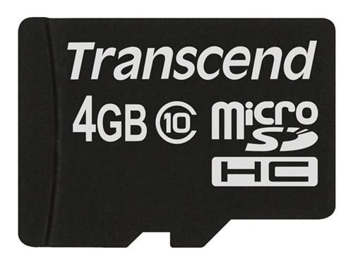 Transcend Premium - Carte mémoire flash - 4 Go - Class 10 - 133x - micro SDHC