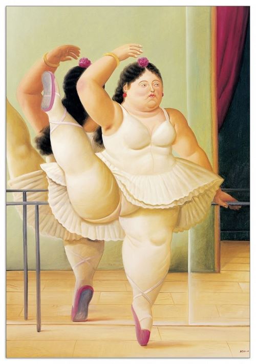 BOTERO - Ballerina to the Handrail (Panneaux MDF 49x70 cm)