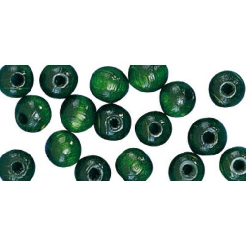 Perle en bois vert ronde Ø 8 mm 82 pièces - rayher