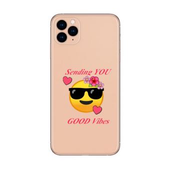Coque Iphone 11 Smiley good vibes fleur emojii - 1