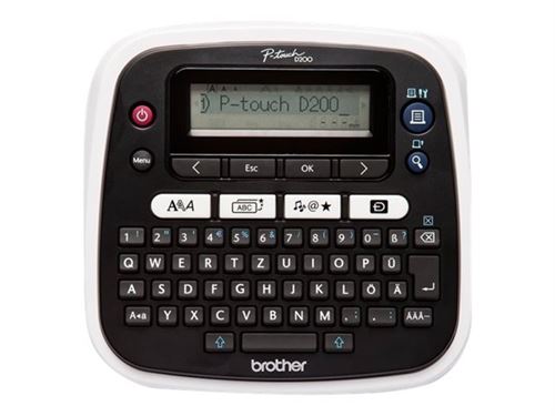 Brother P-Touch PT-D200BWVP - Étiqueteuse - Noir et blanc - transfert thermique - Rouleau (1,2 cm) - 180 dpi - jusqu'à 20 mm/sec - impression par 2 lignes