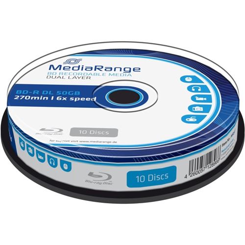 MediaRange - 10 x BD-R DL - 50 Go 6x - spindle