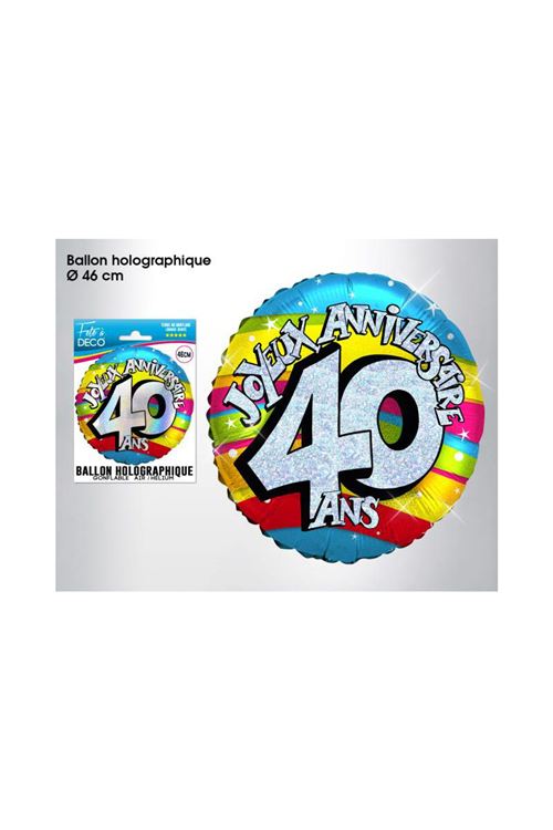 Ballon Metallique 40 Ans - Multicolores