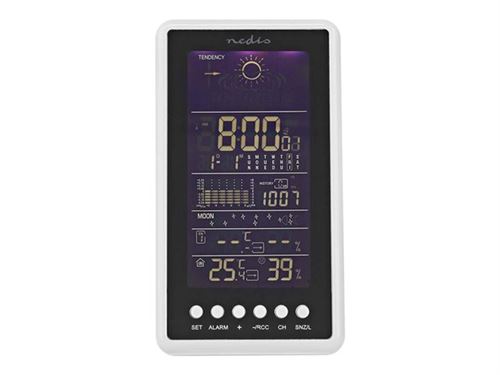 Nedis WEST204WT - Weerstation - draadloos - zwart, wit