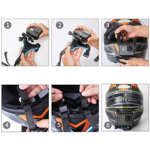 14€62 sur Support de Sangle pour Casque de Moto TELESIN Avec Boîtier pour  GoPro Hero6 / 5/4 - Caméscope - Achat & prix