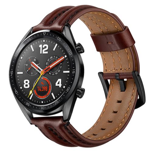 Generique Bracelet En Cuir Durable Pour Huawei Watch Gt/ Gt2 - Brun - Image 2