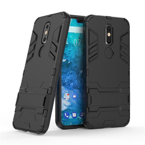 Coque en TPU cool guard hybride noir pour votre Nokia 7.1