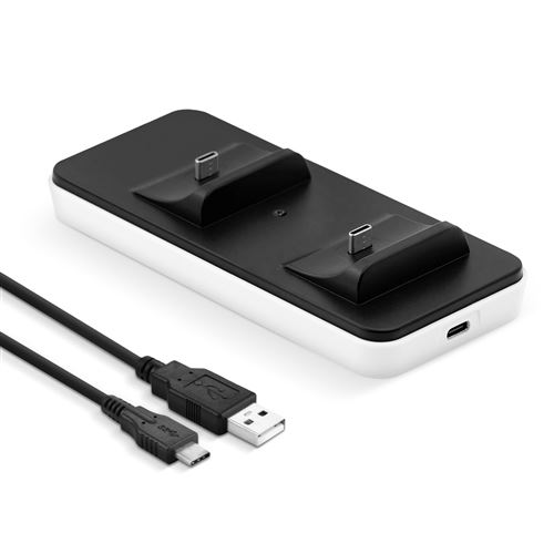 Station de Charge Manette PS5 Dualsense 2 USB-C Charge Optimale Sécurisée Noir
