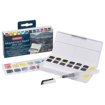 Coffret nomade d'aquarelle Graphitint - Couleurs graphites - 12 demi-godets