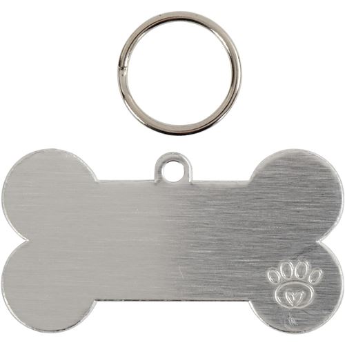ImpressArt set artisanal étiquette pour animaux 40 mm acier argent 4 pièces