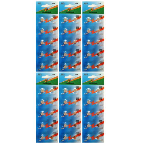 Lot de 60 Piles bouton plates type AG5 1,5V compatible 393A / 46LR / LR754 / 193 - Visiodirect -
