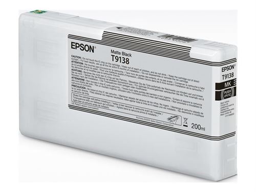 Epson T9138 - 200 ml - noir mat - original - cartouche d'encre - pour SureColor SC-P5000 STD Spectro, SC-P5000 Violet, SC-P5000 Violet Spectro