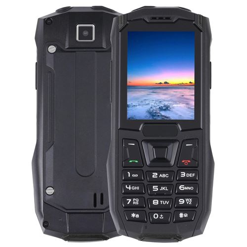 Téléphone Incassable Étanche Antichoc Écran 2.4 Pouces Batterie 2500mAh Dual SIM Noir YONIS