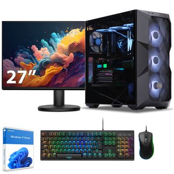 Sedatech Pack PC Gamer Advanced Watercooling ATX Premium • AMD Ryzen 7 9800X3D • RTX5060 • 32Go DDR5 • 2To SSD M.2 • Windows 11 • Moniteur 27'' - 1