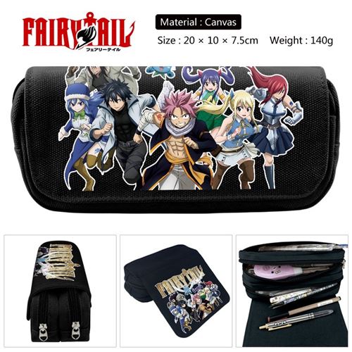 Trousse à crayon Fairy Tail pour Garçon et Filles (PC5678) 20x10x7.5 cm Noir