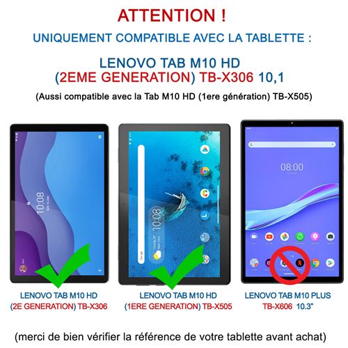 Lenovo Tab M10 HD (2e génération) - Écran 10,1 pouces
