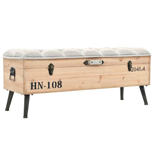 Non Communiqué Brun Banc De Rangement 110 Cm Bois De Sapin Massif