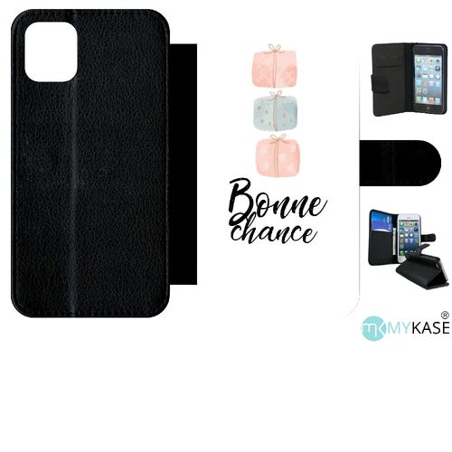 Etui My-Kase pour iPhone 11 - bonne chance - Simili-cuir Noir
