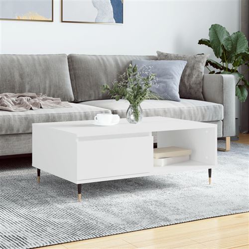 Vidaxl Blanc Table Basse - 90X60x35 Cm - Image 2