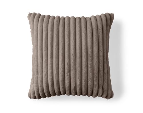 Non Communiqué Taupe Sierra - Coussin - En Fausse Fourrure Côtelé - 60X60 Cm