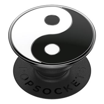PopGrip Design Yin Yang pour Smartphone Bague et Support Universel Popsockets Noir Transparent - 1