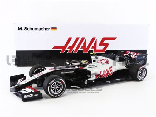 Voiture Miniature de Collection MINICHAMPS 1-18 - HAAS F1 TEAM VF 20 - Test Abu Dhabi 2020 - White / Red - 2020-HAAS-MKS-18