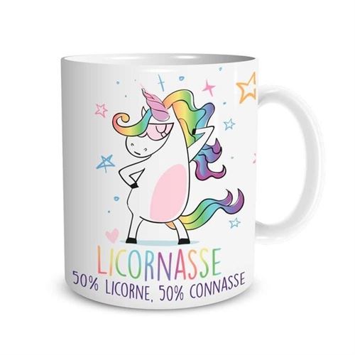 Non Communiqué Multi Mug Licornasse 50 % Licorne, 50% Connasse Tasse Humoristique