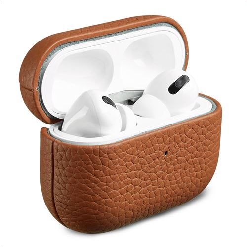Accezz Coque en cuir véritable pour   Airpods Pro - Cognac
