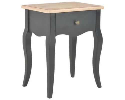 vidaXL Table de chevet Noir et marron 40x30x50 cm Bois de pin massif