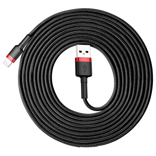 Baseus Cable Cafule USB Type A - Lightning M/M 3m (Noir/Rouge)
