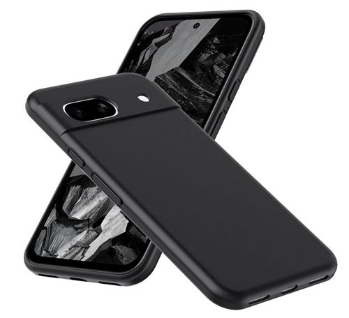 Coque pour Google Pixel 8a - housse etui silicone gel fine + film ecran - NOIR - htdmobiles