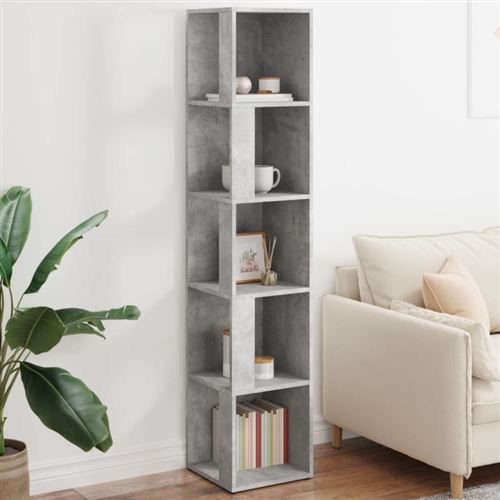 vidaXL Armoire d'angle Gris béton 33x33x164,5 cm Bois d'ingénierie