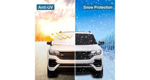Bâche housse magnétique pour protection pare-brise de voiture contre neige givre gel soleil - été / hiver