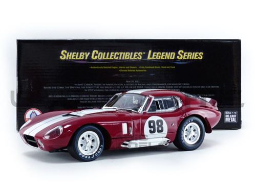 Voiture Miniature de Collection SHELBY COLLECTIBLES 1-18 - SHELBY Cobra Daytona Coupe - 1965 - Red / White - SHELBY131