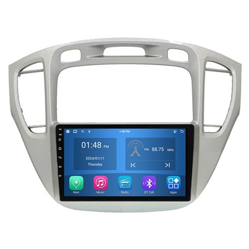 Autoradio RoverOne® Bluetooth CarPlay Android Auto Navigation 4Go RAM 64Go ROM pour Toyota Highlander 1 XU20 2001-2007