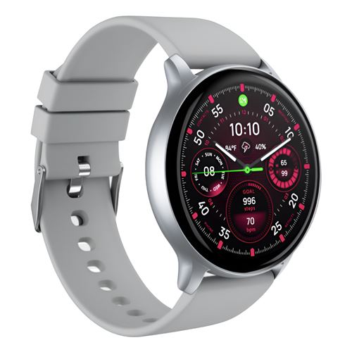 Montre connect&eacute;e sport avec suivi sant&eacute; autonomie 7j &eacute;tanche ip67 proove argent SMW-214972 