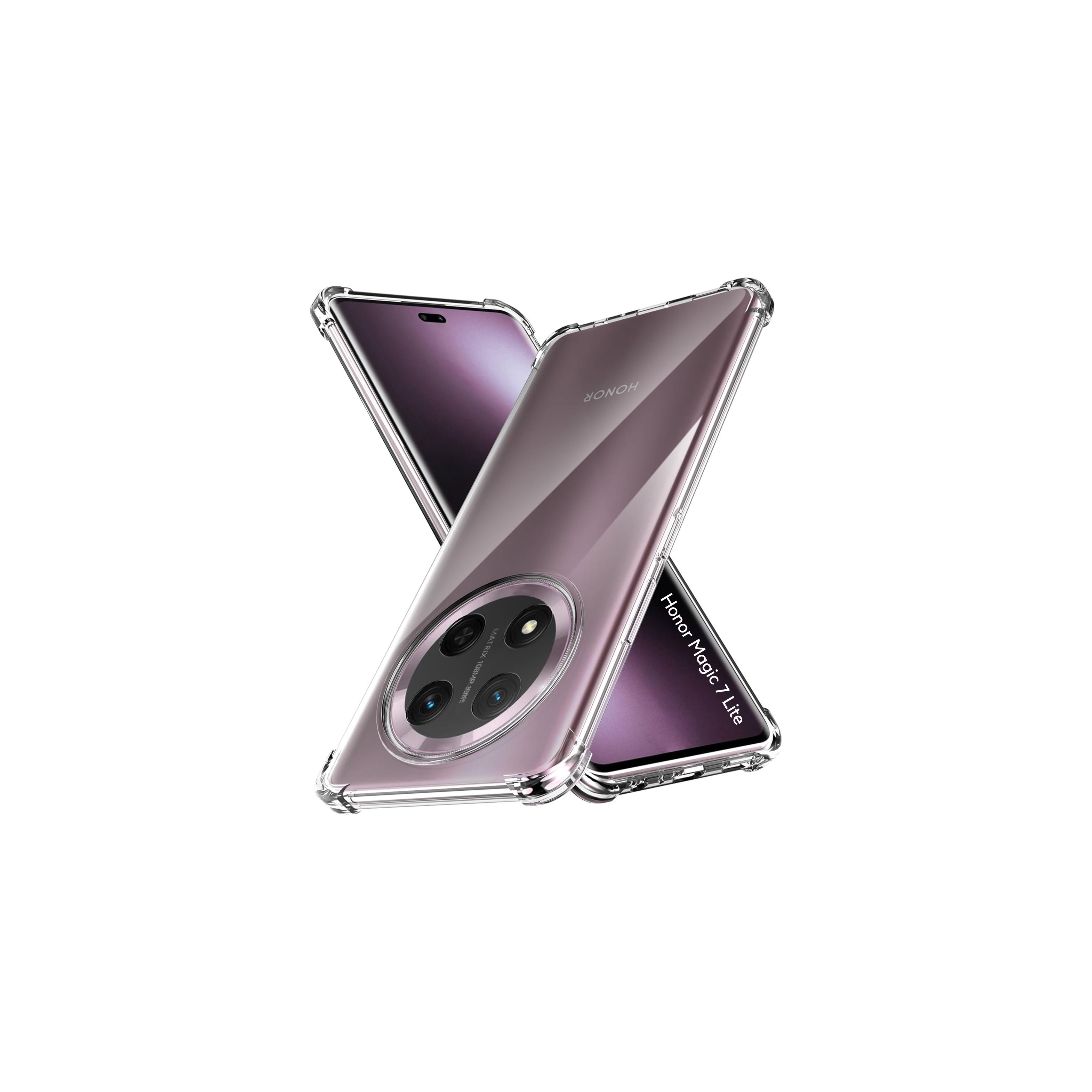 Custodia Per Honor Magic 7 Lite Con Glitter E Anello, In TPU Trasparente, Antiurto, Con Supporto Reggifoto, Viola, Protezione Integrale
