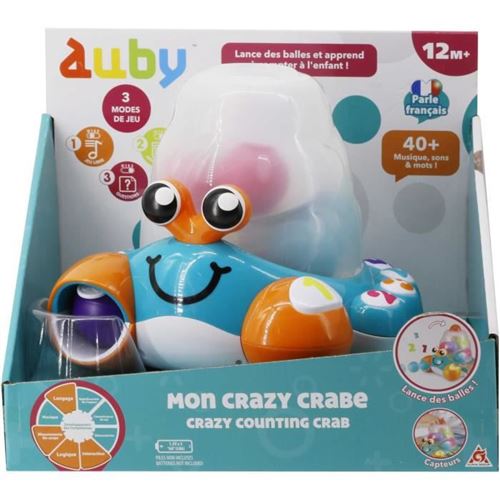 Auby - Mon Crazy Crabe - Jouet Avec Effets Sonores + Lumineux - Jouet 12 Mois Et+