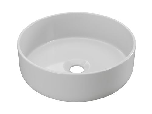 Vasque à poser ronde en céramique - Blanc brillant - 36 cm - LENISO II