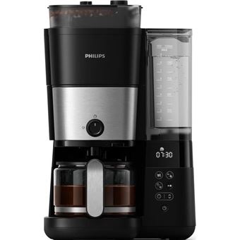 Cafetiere Filtre Avec Broyeur Intégré - Philips - Hd7888/01 - Jusqu'A 10 Tasses - 1,25 L - Noir / Argent - 1