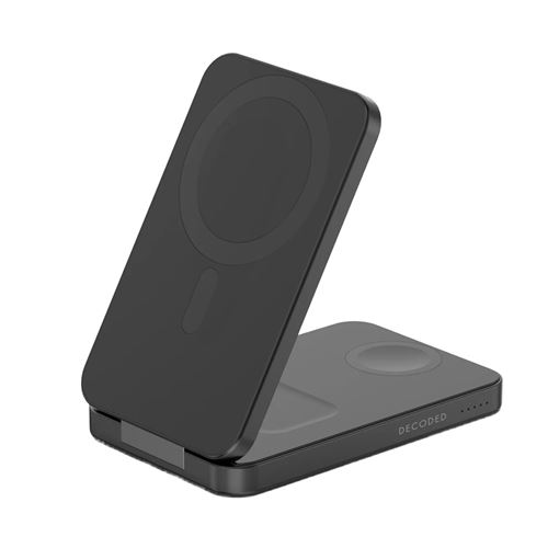 Powerbank Magn&eacute;tique 3-en-1 8000mAh avec Port USB-C PD 20W et Support Pliable Noir