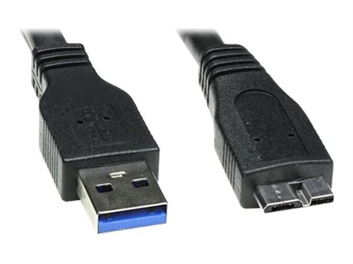 DLH - Câble USB - Micro-USB de type B (M) pour USB type A (M) - USB 3.0 - 1 m - noir