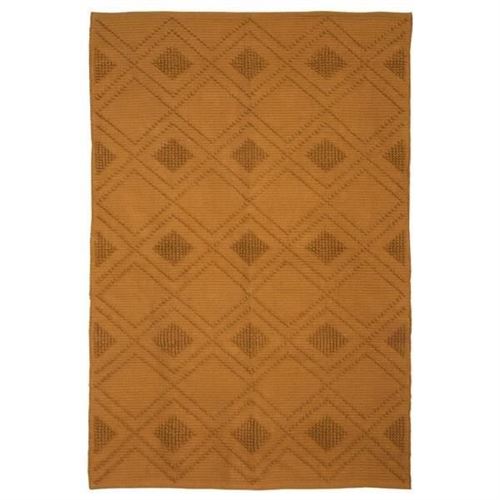 Tapis bouclette relief 100% coton - 120 x 180 cm - Moutarde