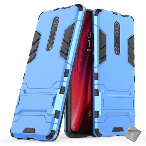 Housse etui coque rigide anti choc pour Xiaomi Mi 9T Pro avec verre trempe - BLEU CLAIR