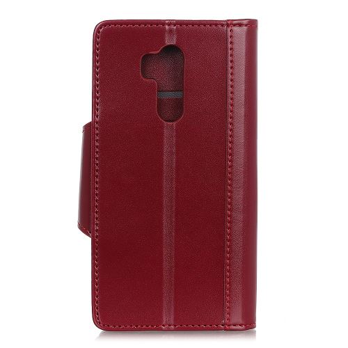 Etui en PU fentes pour cartes tout autour rouge pour votre Motorola Moto G7
