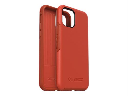OtterBox Symmetry Series - Coque de protection pour téléphone portable - polycarbonate, caoutchouc synthétique - rouge risque tigre - pour Apple iPhone 11 Pro