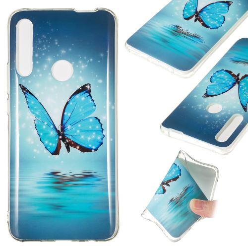 Coque en TPU noctilucent IMD papillon bleu pour votre Huawei P Smart Z